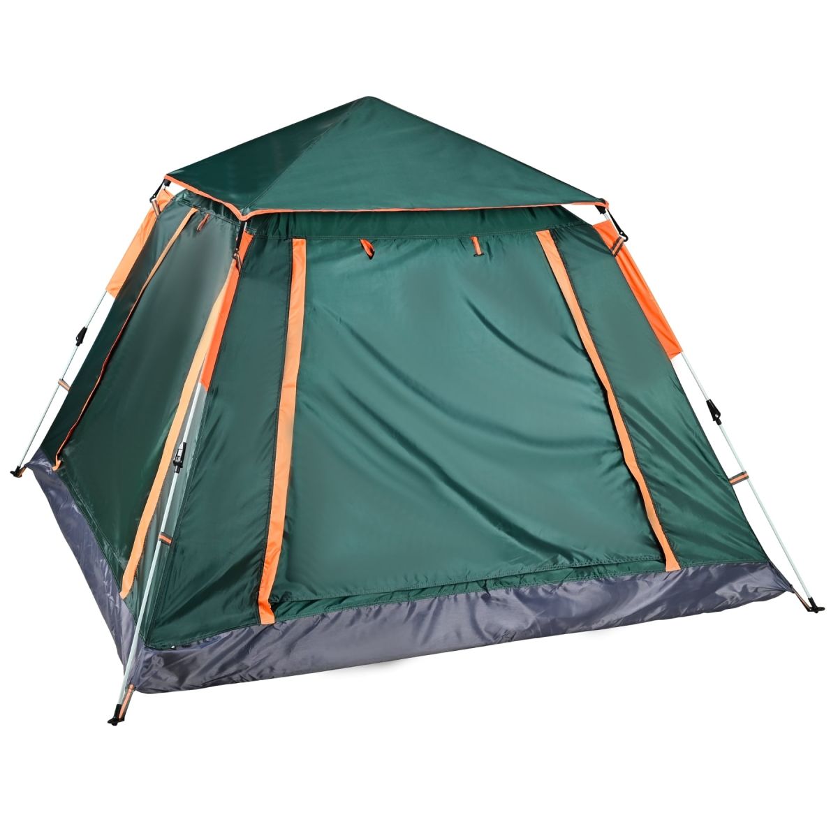 FULLY AUTOMATIC 4–6 PERSON CAMPING TENT WITH AWNING 240X240X155 CM (GREEN)