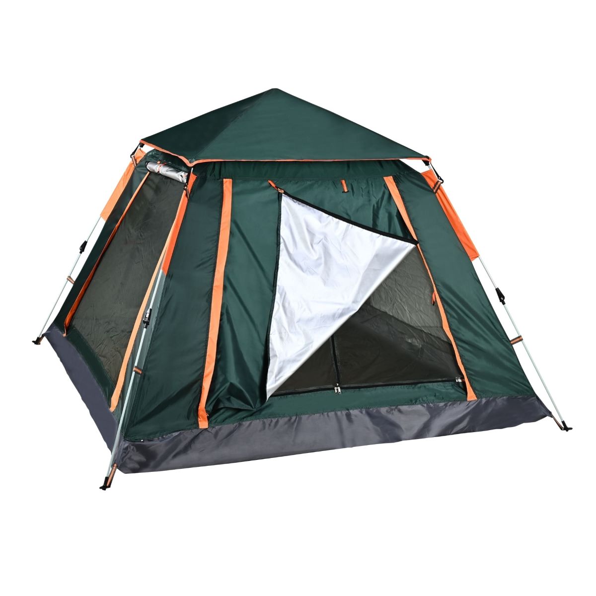 FULLY AUTOMATIC 4–6 PERSON CAMPING TENT WITH AWNING 240X240X155 CM (GREEN)