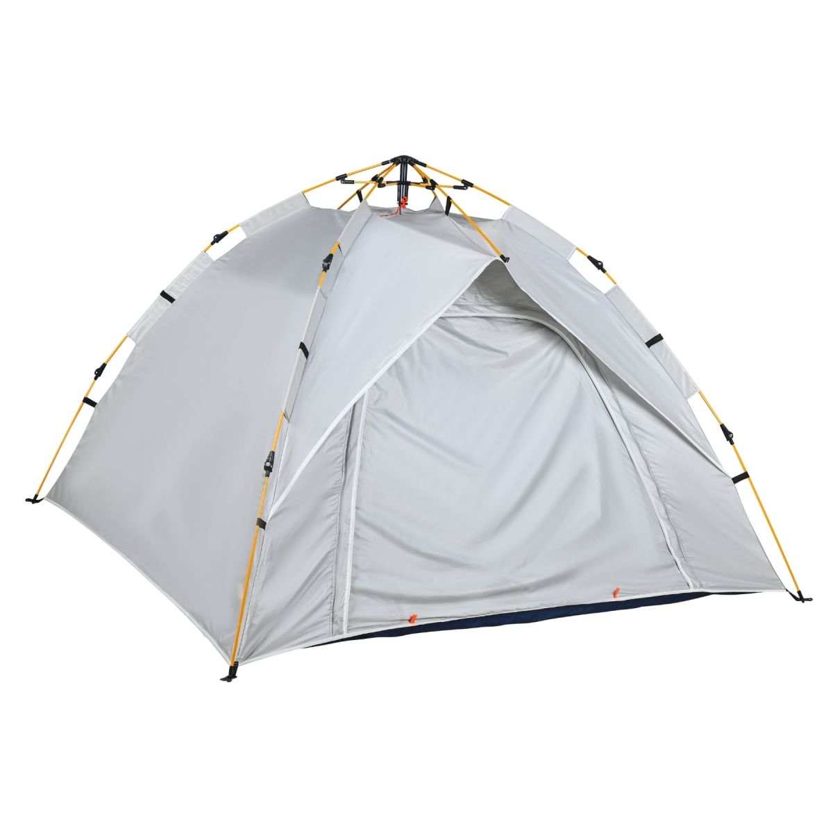 BYSAY Fully Automatic 4-Person Camping Tent with Awning, 200x200x135 cm