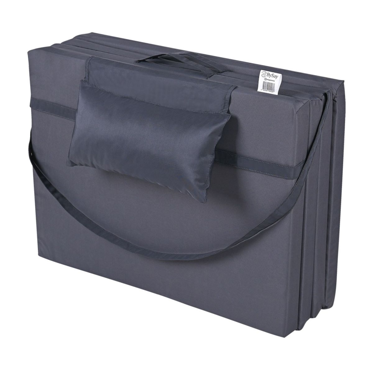BYSAY ŞEZLONG MİNDERİ KAMP MİNDERİ FERMUARLI ŞAPKALI  4 CM (ANTRASİT)
