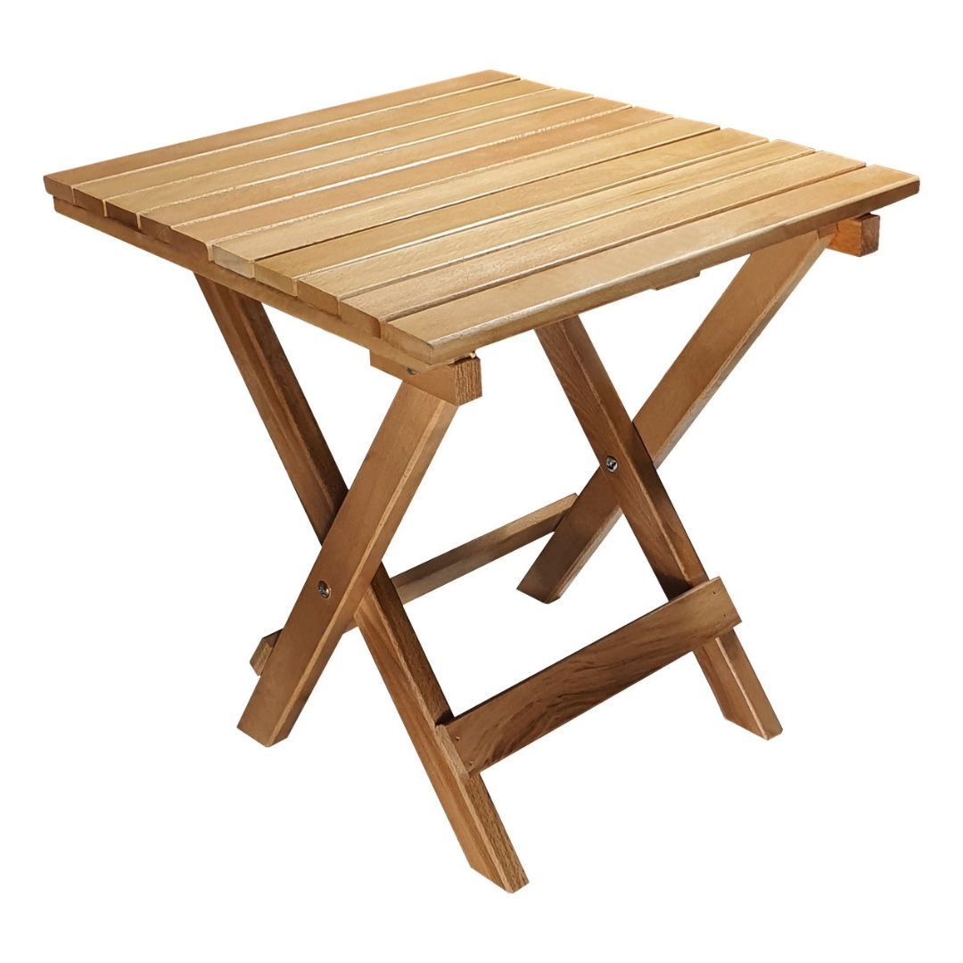 Bysay Ahşap Katlanır Bahçe Sehpası , Balkon Teras Plaj Sehpası 40X40