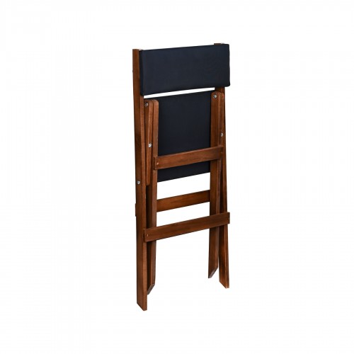 BYSAY AHŞAP DÖŞEME MİNDERLİ KATLANIR  BAHÇE MUTFAK BALKON TERAS SANDALYESİ (CEVİZ-ANTRASİT)