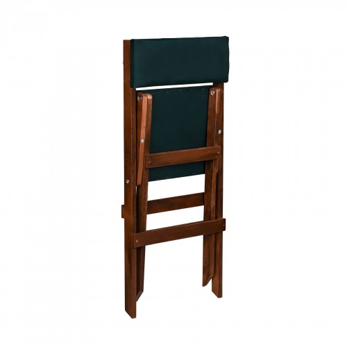 BYSAY AHŞAP DÖŞEME MİNDERLİ KATLANIR  BAHÇE MUTFAK BALKON TERAS SANDALYESİ (CEVİZ-YEŞİL)