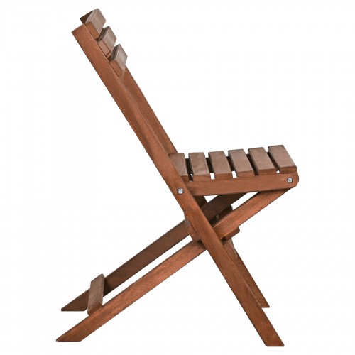 BYSAY VARNISHED WOODEN FOLDABLE GARDEN KITCHEN BALCONY TERRACE CHAIR (WALNUT COLOR)