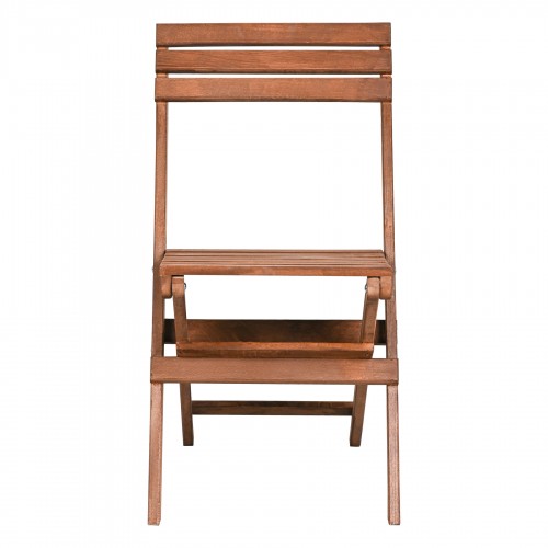 BYSAY VARNISHED PUFF Cushioned WOODEN FOLDABLE GARDEN KITCHEN BALCONY TERRACE CHAIR (WALNUT-GRAY)