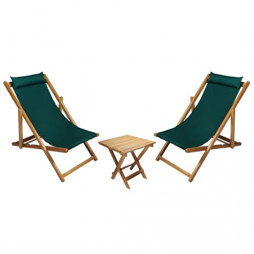 BYSAY AHŞAP KATLANABİLİR TAŞINIR ŞEZLONG. PLAJ, BAHÇE, TERAS, BALKON ŞEZLONGU. 3 LÜ SET (HAKİ)