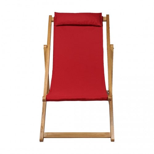 BYSAY AHŞAP KATLANABİLİR TAŞINIR ŞEZLONG. PLAJ, BAHÇE, TERAS, BALKON ŞEZLONGU. 3 LÜ SET (KIRMIZI)